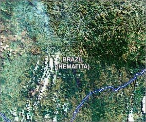 Alexandrite deposit at Hematita, Minas Gerais, Brazil satellite